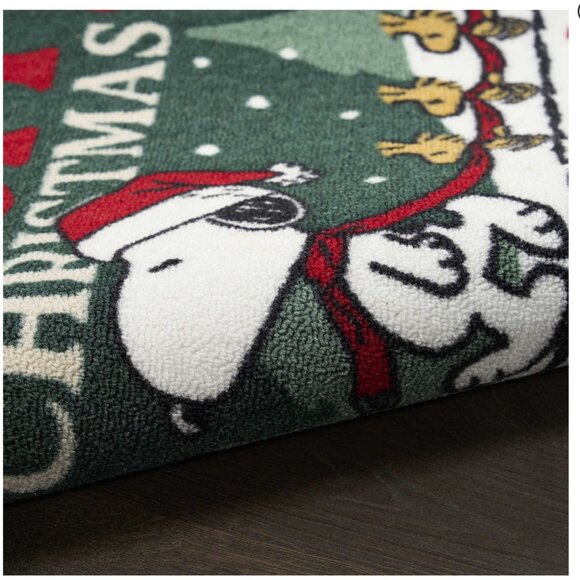 St. Nicholas Square Peanuts Snoopy & Woodstock Merry Christmas Throw Rug - Picture 3 of 5